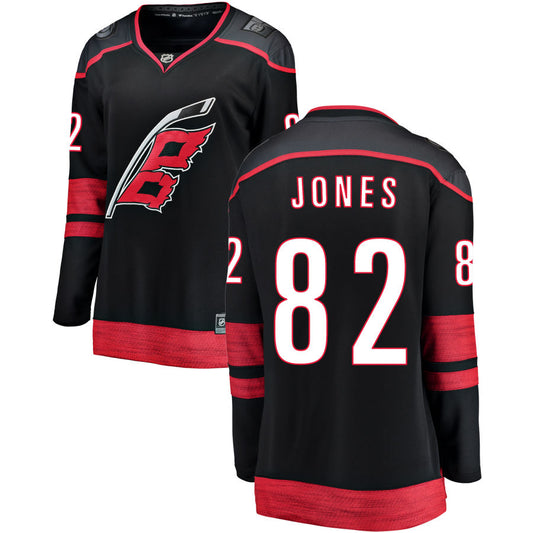 Caleb Jones Carolina Hurricanes Fanatics Branded Women's Alternate Breakaway Jersey - Black