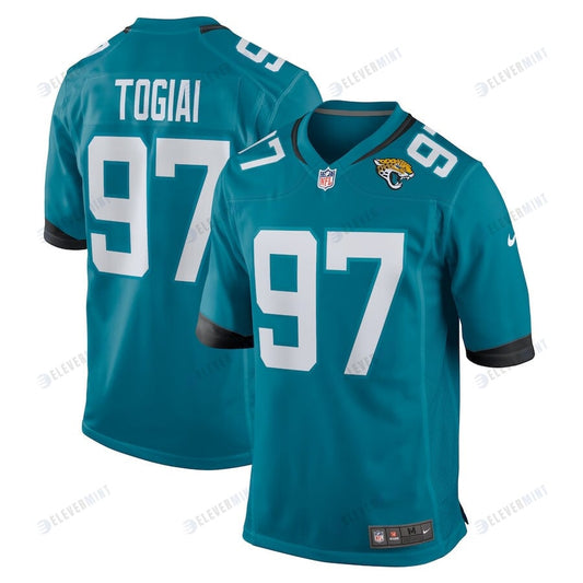 Tommy Togiai 97 Jacksonville Jaguars Men's Team Game Jersey - Teal