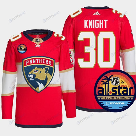 Spencer Knight 30 Florida Panthers Red Jersey 2023 NHL All-Star