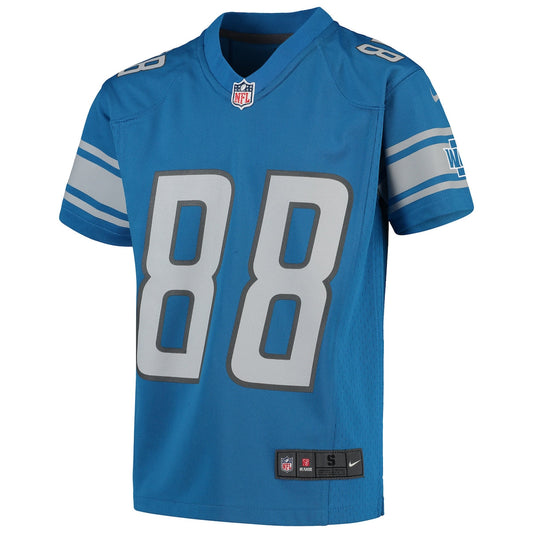 Boys' Grade School T.J. Hockenson Nike Lions Team Game Jersey - Blue