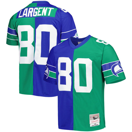 Steve Largent Seattle Seahawks Mitchell & Ness 1985 Split Legacy Replica Jersey - Royal/Green