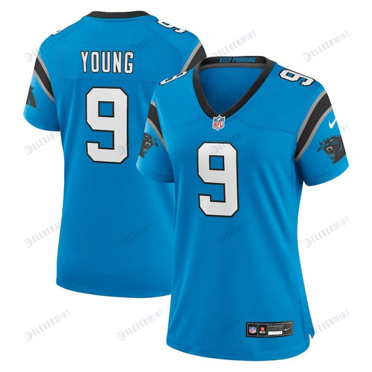 Bryce Young 9 Carolina Panthers Women's Draft First Round Pick Game Jersey - Blue