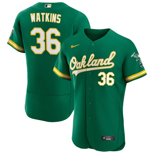 Spenser Watkins Oakland Athletics Nike Alternate Authentic Jersey - Kelly Green