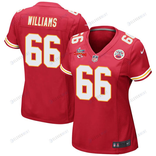 Brandon Williams 66 Kansas City Chiefs Super Bowl LVII Champions 3 Stars Women Game Jersey - Red