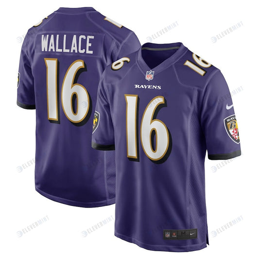 Tylan Wallace 16 Baltimore Ravens Men Game Jersey - Purple