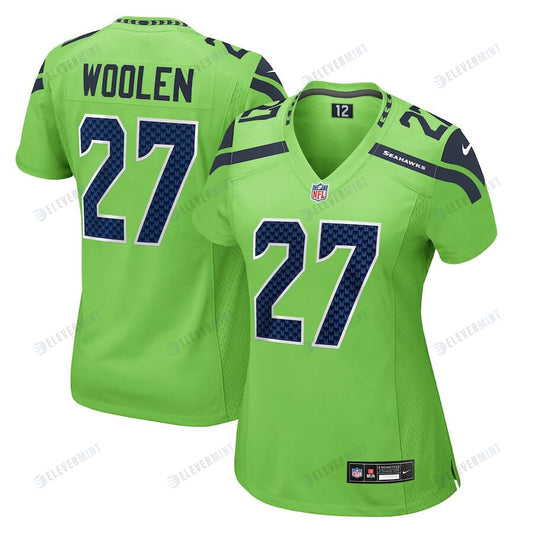 Tariq Woolen 27 Seattle Seahawks Women Game Jersey - Neon Green