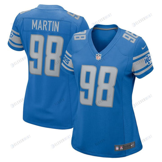 Brodric Martin 98 Detroit Lions Women Team Game Jersey - Blue