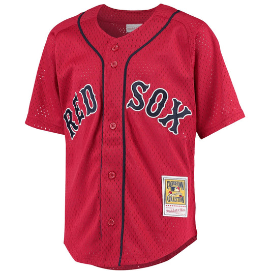 Boys' Grade School David Ortiz Mitchell & Ness Red Sox Cooperstown Mesh Batting Practice Jersey - Red